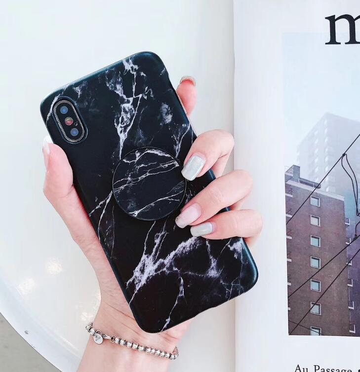Marble Stone Case For iPhone 7 8 6 6s Plus Cases Stand Holder Soft Gel TPU Silicone Case For iPhone X XS XR XS Max Cover