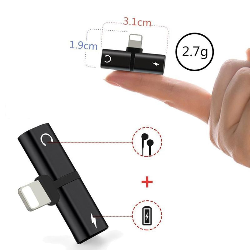 XO Headphone Lightnig Audio Charger Adapter 2 in 1 For iPhone 7/ 7 Plus Compatible iOS 10.33&iOS11 For iPhone X 8 / 8plus