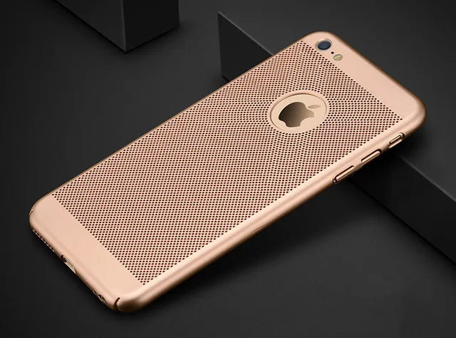 Creux Dissipation thermique PC Dur pour iPhone X 10 8 7 6 XS max XR 6 s Plus 5S SE Téléphone Mat Housse De Protection Coque