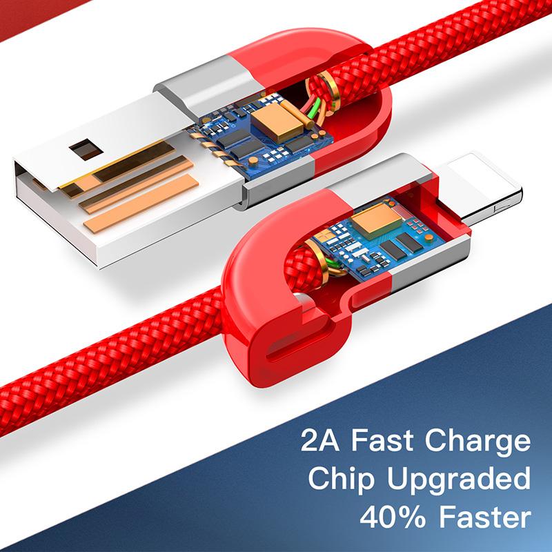Baseus Couple Magnetic USB Cable For iPhone X 8 7 iPad Air Mini Fast Data Sync Charging Charger For iPhone