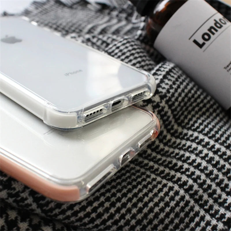 Anti-knock Shockproof Case for iphone X XR XS XS Max Transparent soft TPU case for iphone 7 8 7plus Protective shell