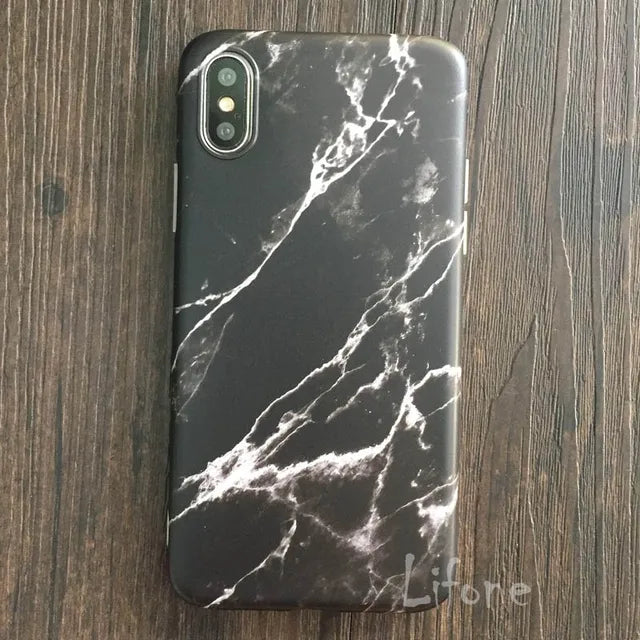 Marble Stone Case For iPhone 7 8 6 6s Plus Cases Stand Holder Soft Gel TPU Silicone Case For iPhone X XS XR XS Max Cover