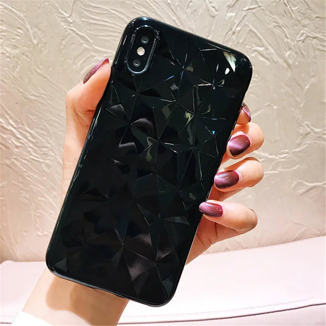 Lovebay Diamond Texture Case For iPhone 6 6s 7 8 Plus X Soft Phone Cover for iPhone 7 Luxury Transparent Case Ultra Thin Coque