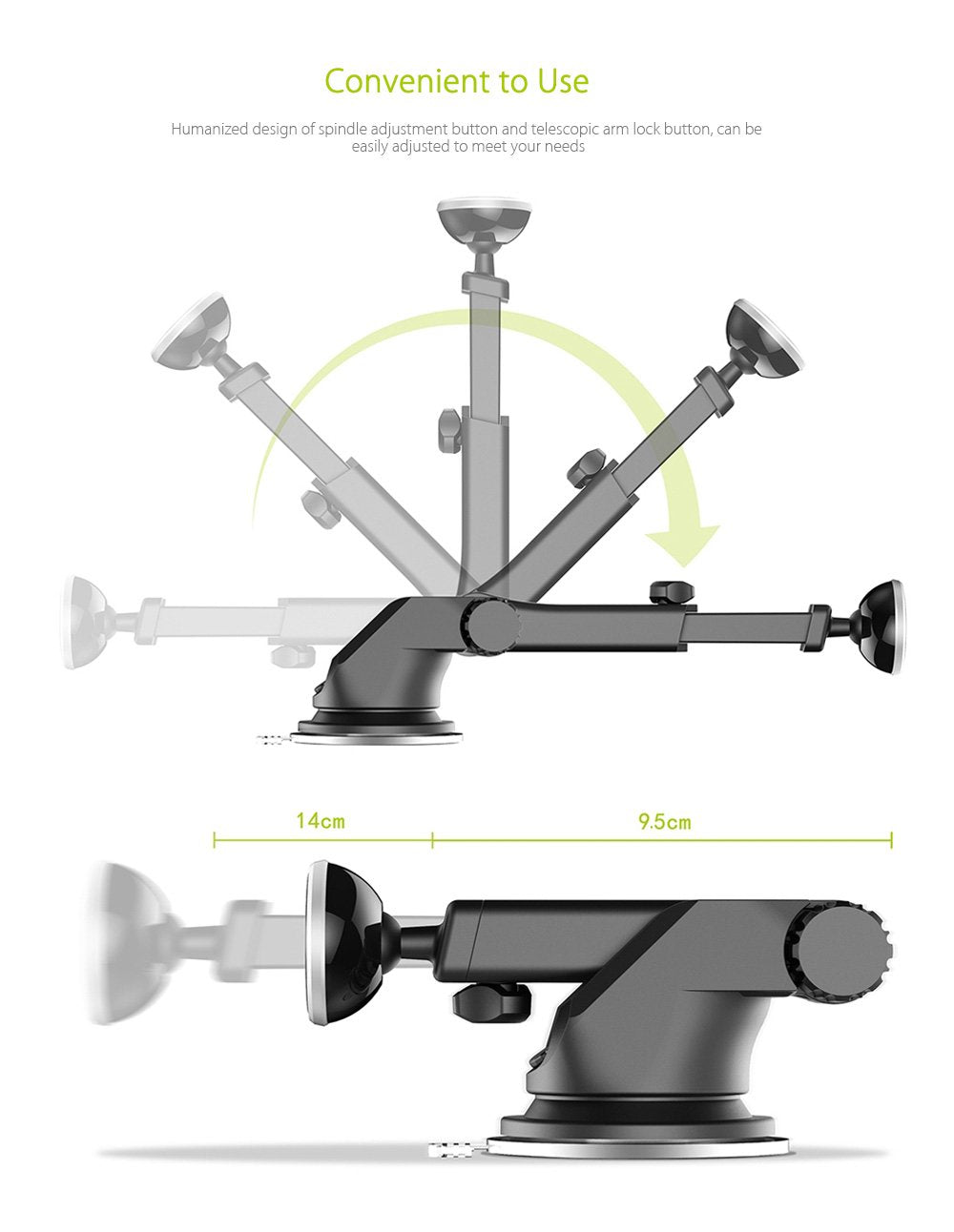 Solid Series BASEUS Telescopic Magnetic Car Phone Holder Mount Mobile Phone Stand 360 Rotation