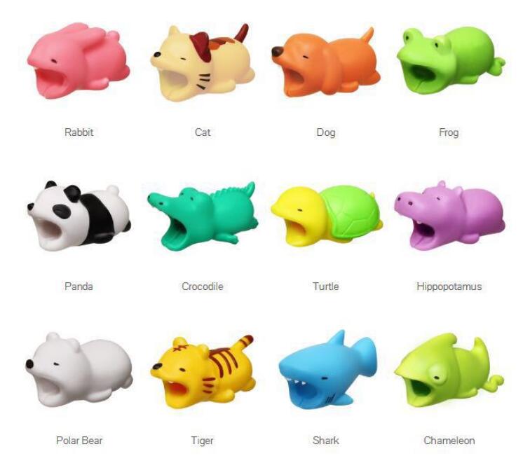 Cute Animal Shape Cable Protector Soft Silicone Anti Break Data Line Protective Cell Computers Mobile Phone Accessories