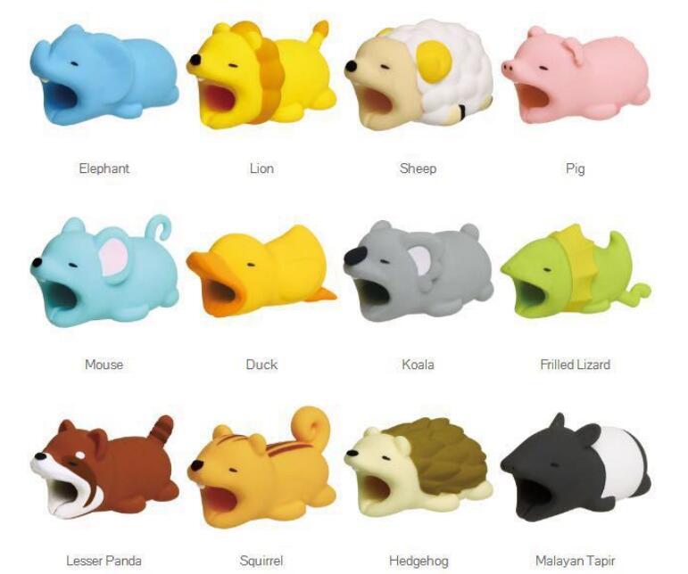 Cute Animal Shape Cable Protector Soft Silicone Anti Break Data Line Protective Cell Computers Mobile Phone Accessories