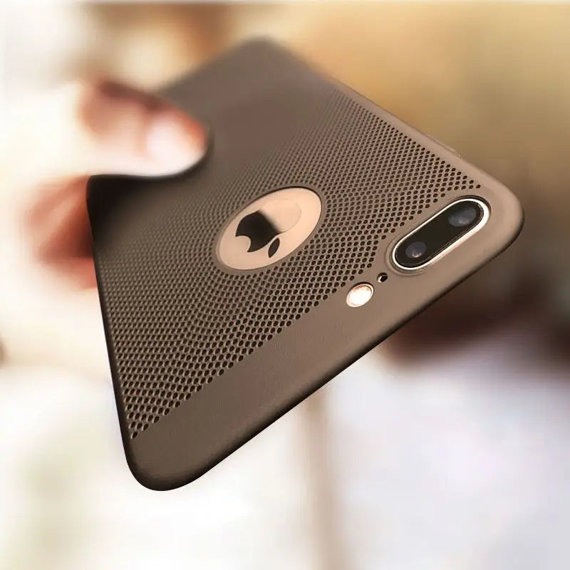 Creux Dissipation thermique PC Dur pour iPhone X 10 8 7 6 XS max XR 6 s Plus 5S SE Téléphone Mat Housse De Protection Coque