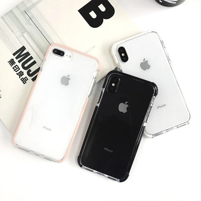 Anti-knock Shockproof Case for iphone X XR XS XS Max Transparent soft TPU case for iphone 7 8 7plus Protective shell