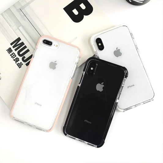 Anti-knock Shockproof Case for iphone X XR XS XS Max Transparent soft TPU case for iphone 7 8 7plus Protective shell