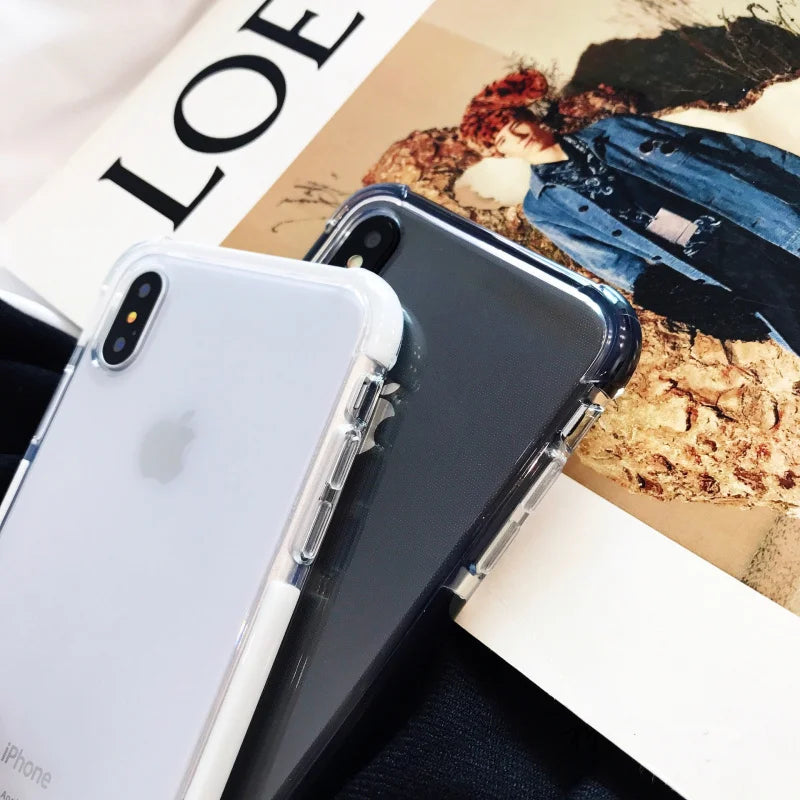 Anti-knock Shockproof Case for iphone X XR XS XS Max Transparent soft TPU case for iphone 7 8 7plus Protective shell