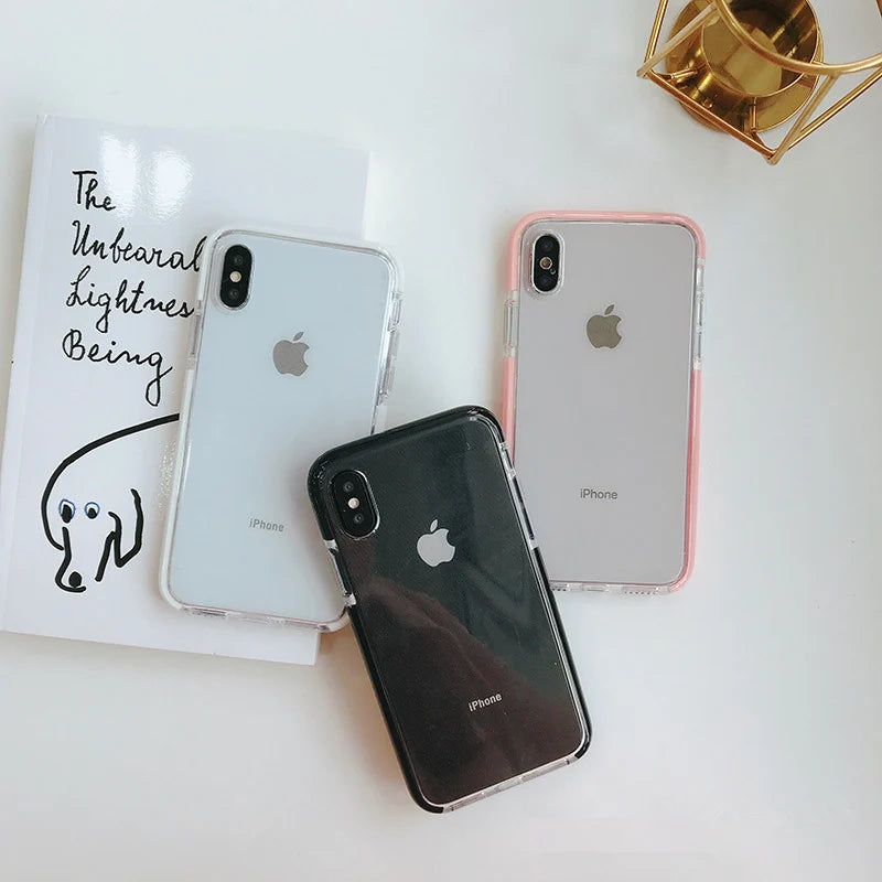 Anti-knock Shockproof Case for iphone X XR XS XS Max Transparent soft TPU case for iphone 7 8 7plus Protective shell