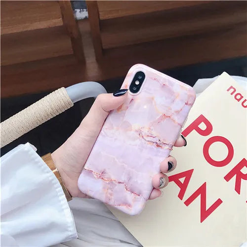 For iphone X XR XS XS Max case Granite Scrub Marble Case soft TPU case for iphone 6 7 8 7 7plus Protective shell