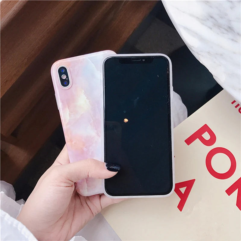 For iphone X XR XS XS Max case Granite Scrub Marble Case soft TPU case for iphone 6 7 8 7 7plus Protective shell