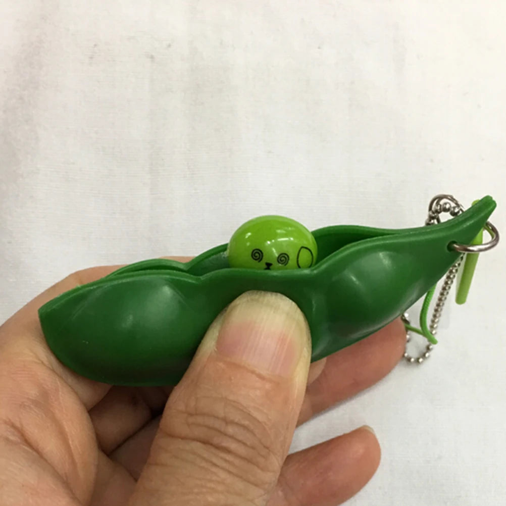7x2cm Cartoon Emoji Face Pea Cute Phone Straps Fun Bean Pendant Squeeze Keychain Bread Cake Kids Toy