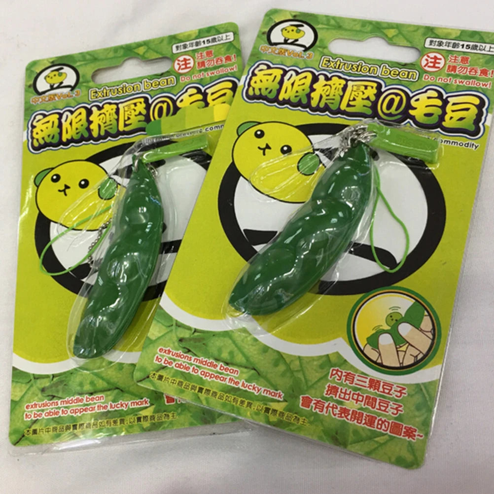 7x2cm Cartoon Emoji Face Pea Cute Phone Straps Fun Bean Pendant Squeeze Keychain Bread Cake Kids Toy