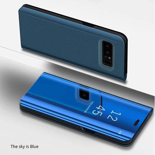 Smart Phone Case For Samsung Galaxy A6 A5 A7 A8  Mirror Clear View Leather Cover For Samsung S9 Plus Note 8 S8 S7 Edge Case